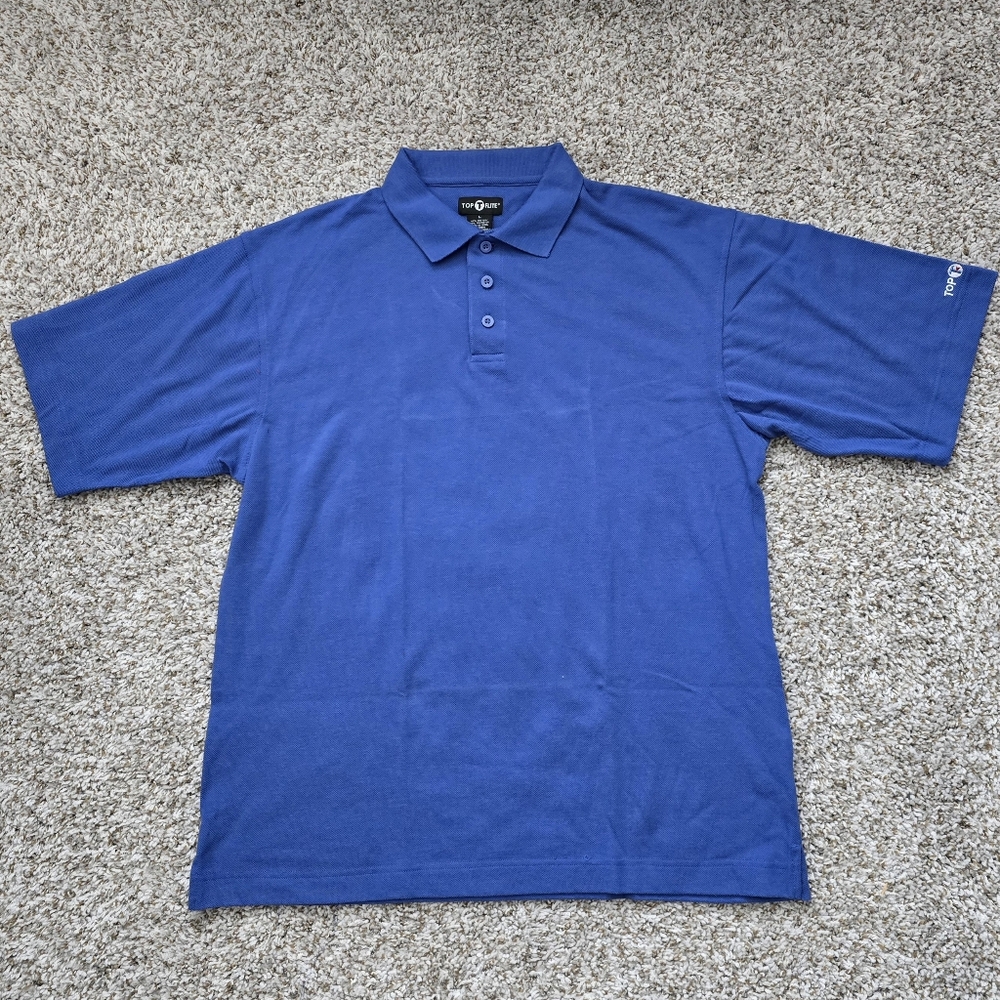 Top Flite Men's Blue Golf Pique Knit Polo